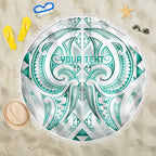 Maori Rugby Custom Ngaru Mangopare Beach Blanket Karikiorangi Taniwha Motif