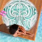 Maori Rugby Custom Ngaru Mangopare Beach Blanket Karikiorangi Taniwha Motif