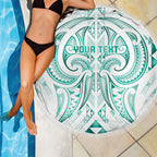 Maori Rugby Custom Ngaru Mangopare Beach Blanket Karikiorangi Taniwha Motif