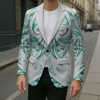 Maori Rugby Custom Ngaru Mangopare Blazer Karikiorangi Taniwha Motif