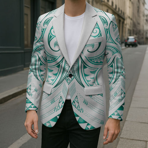 Maori Rugby Custom Ngaru Mangopare Blazer Karikiorangi Taniwha Motif
