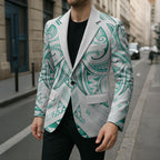 Maori Rugby Custom Ngaru Mangopare Blazer Karikiorangi Taniwha Motif