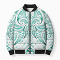 Maori Rugby Custom Ngaru Mangopare Bomber Puffer Jacket Karikiorangi Taniwha Motif