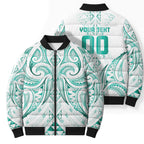 Maori Rugby Custom Ngaru Mangopare Bomber Puffer Jacket Karikiorangi Taniwha Motif