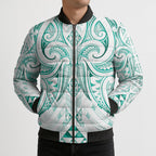 Maori Rugby Custom Ngaru Mangopare Bomber Puffer Jacket Karikiorangi Taniwha Motif