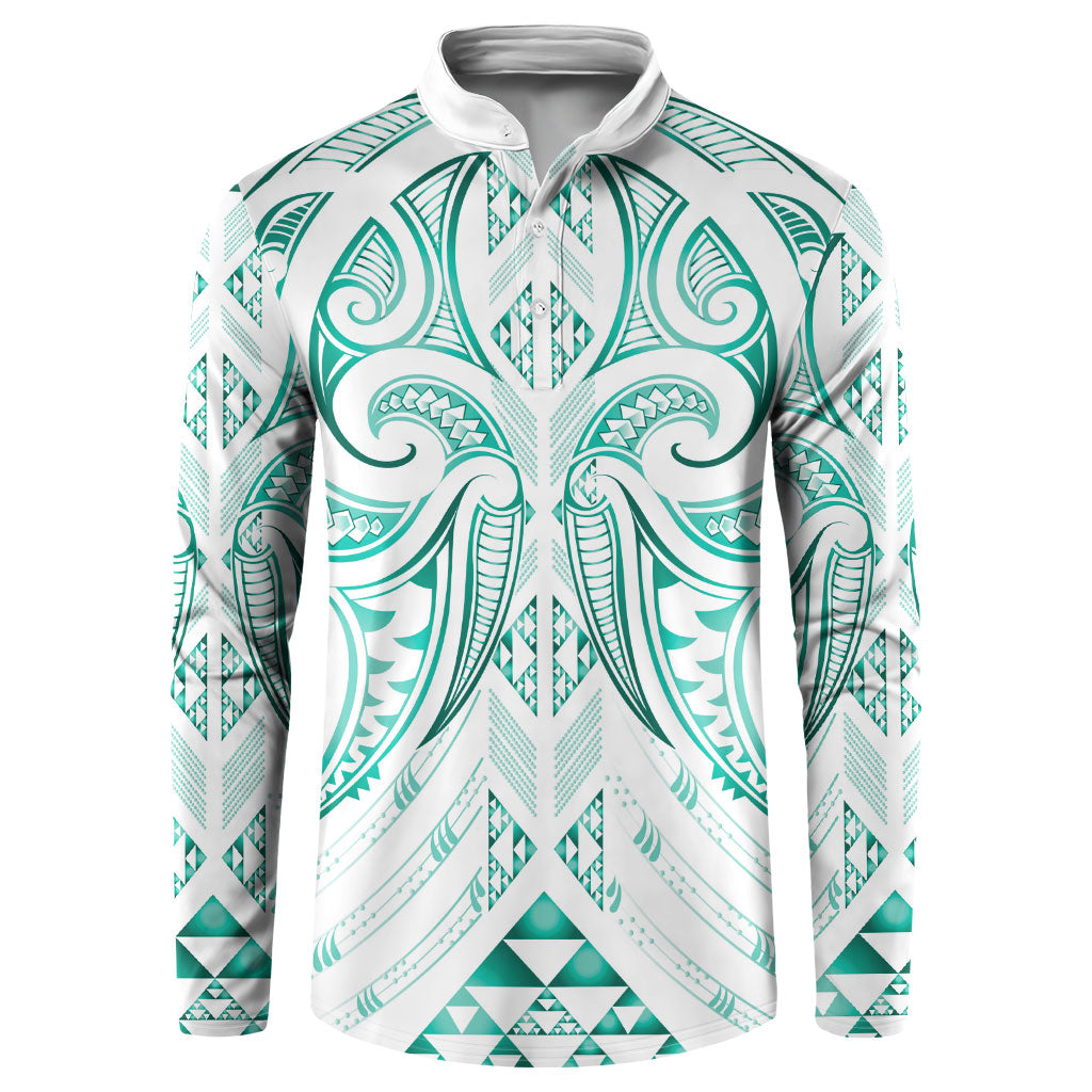 Maori Rugby Custom Ngaru Mangopare Button Sweatshirt Karikiorangi Taniwha Motif