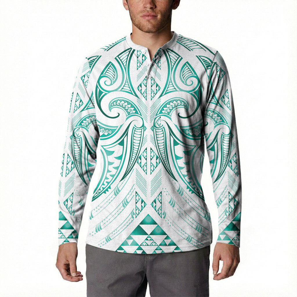Maori Rugby Custom Ngaru Mangopare Button Sweatshirt Karikiorangi Taniwha Motif