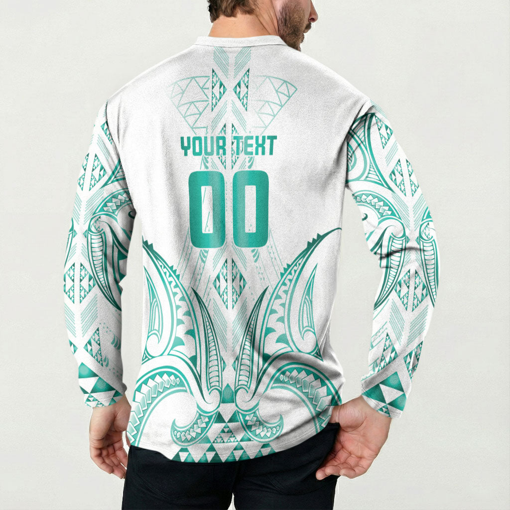 Maori Rugby Custom Ngaru Mangopare Button Sweatshirt Karikiorangi Taniwha Motif