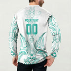 Maori Rugby Custom Ngaru Mangopare Button Sweatshirt Karikiorangi Taniwha Motif
