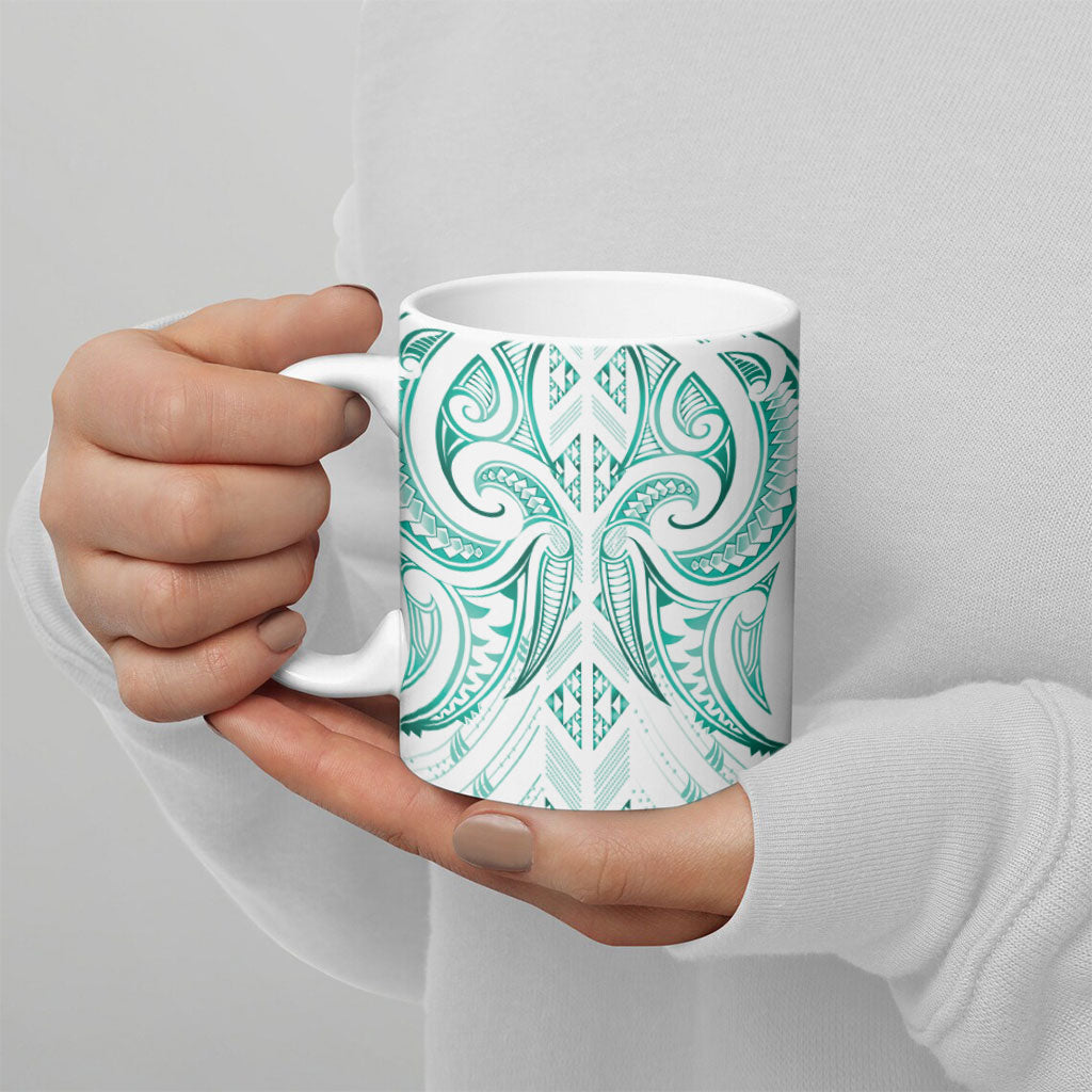 Maori Rugby Custom Ngaru Mangopare Ceramic Mug Karikiorangi Taniwha Motif