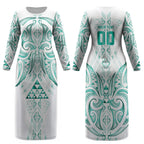 Maori Rugby Custom Ngaru Mangopare Couples Matching Long Sleeve Bodycon Dress and Hawaiian Shirt Karikiorangi Taniwha Motif