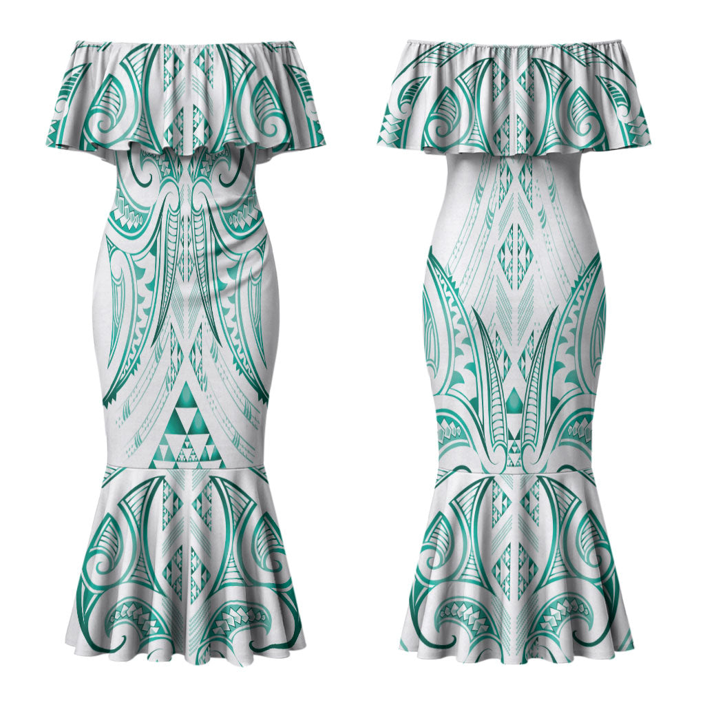 Maori Rugby Custom Ngaru Mangopare Couples Matching Mermaid Dress and Hawaiian Shirt Karikiorangi Taniwha Motif