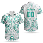 Maori Rugby Custom Ngaru Mangopare Couples Matching Off Shoulder Maxi Dress and Hawaiian Shirt Karikiorangi Taniwha Motif