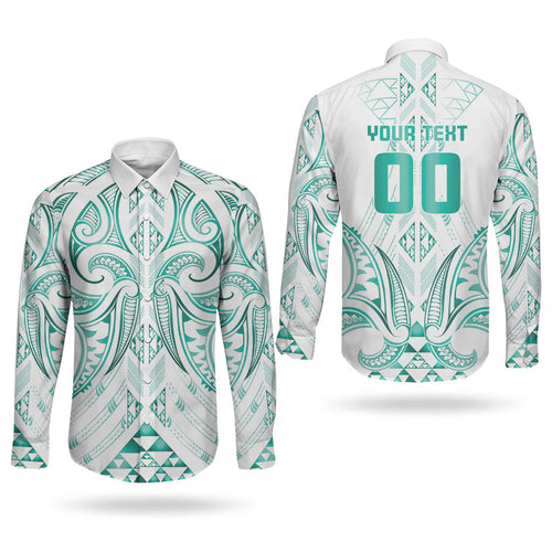 Maori Rugby Custom Ngaru Mangopare Couples Matching Off Shoulder Maxi Dress and Long Sleeve Button Shirt Karikiorangi Taniwha Motif