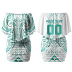 Maori Rugby Custom Ngaru Mangopare Couples Matching Off Shoulder Short Dress and Hawaiian Shirt Karikiorangi Taniwha Motif