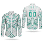 Maori Rugby Custom Ngaru Mangopare Couples Matching Short Sleeve Bodycon Dress and Long Sleeve Button Shirt Karikiorangi Taniwha Motif