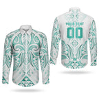 Maori Rugby Custom Ngaru Mangopare Couples Matching Summer Maxi Dress and Long Sleeve Button Shirt Karikiorangi Taniwha Motif
