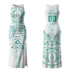 Maori Rugby Custom Ngaru Mangopare Couples Matching Tank Maxi Dress and Long Sleeve Button Shirt Karikiorangi Taniwha Motif