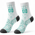 Maori Rugby Custom Ngaru Mangopare Crew Socks Karikiorangi Taniwha Motif