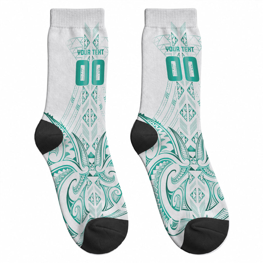 Maori Rugby Custom Ngaru Mangopare Crew Socks Karikiorangi Taniwha Motif
