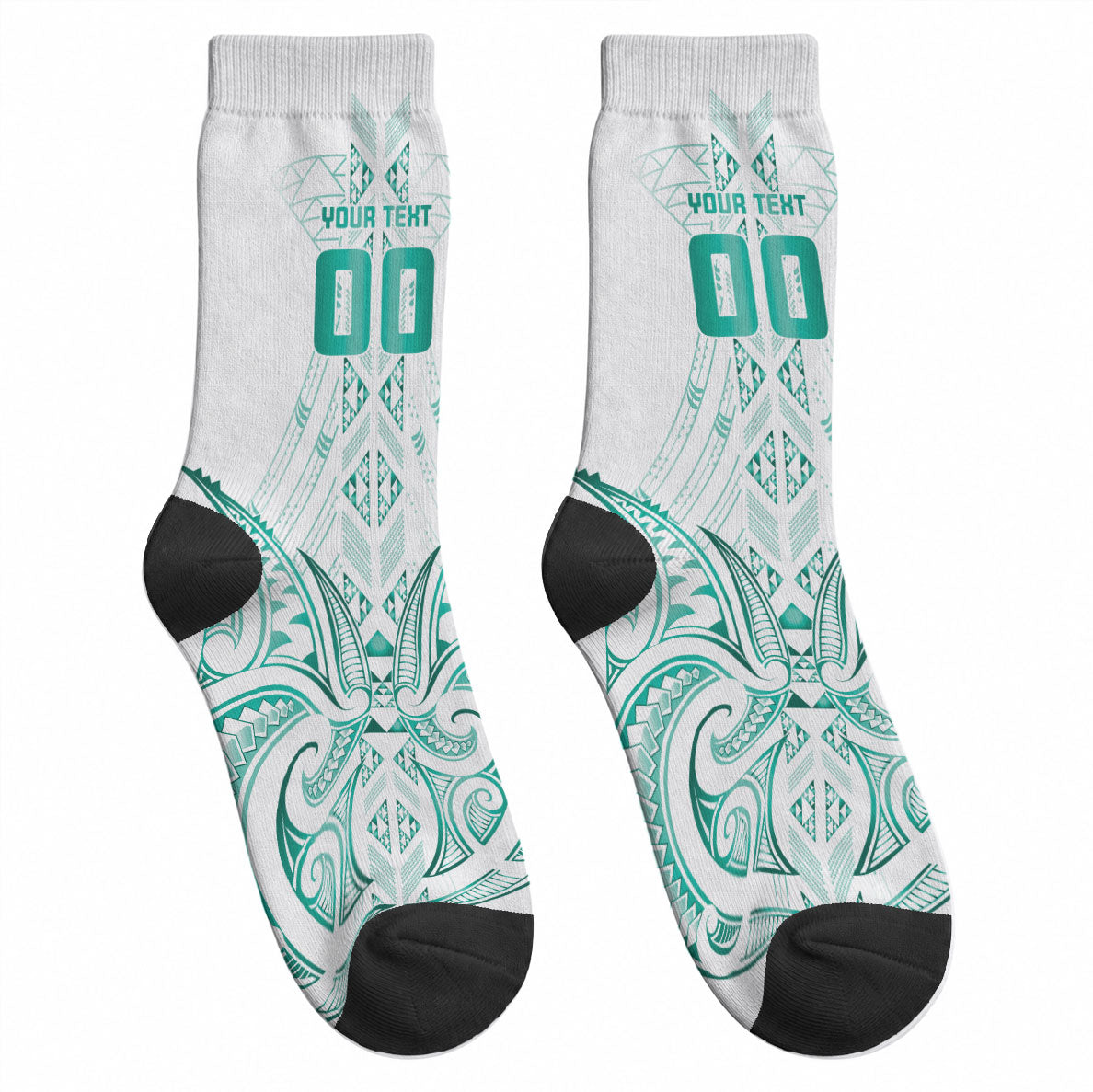 Maori Rugby Custom Ngaru Mangopare Crew Socks Karikiorangi Taniwha Motif