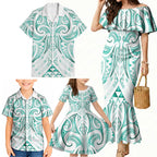 Maori Rugby Custom Ngaru Mangopare Family Matching Mermaid Dress and Hawaiian Shirt Karikiorangi Taniwha Motif