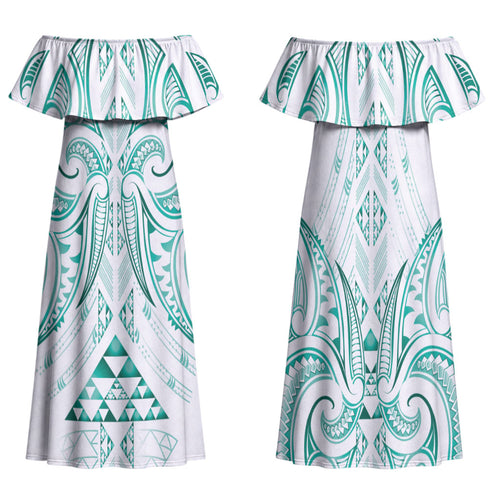 Maori Rugby Custom Ngaru Mangopare Family Matching Off Shoulder Maxi Dress and Hawaiian Shirt Karikiorangi Taniwha Motif