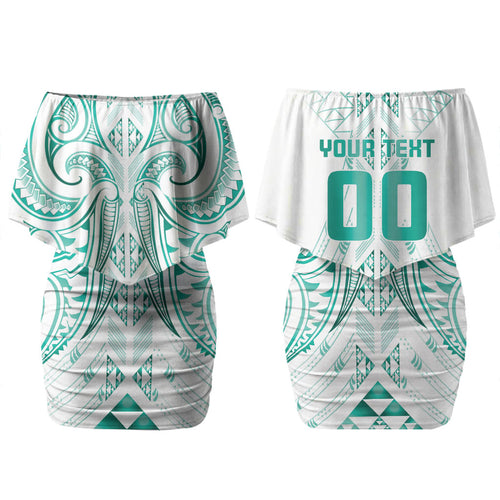 Maori Rugby Custom Ngaru Mangopare Family Matching Off Shoulder Short Dress and Hawaiian Shirt Karikiorangi Taniwha Motif