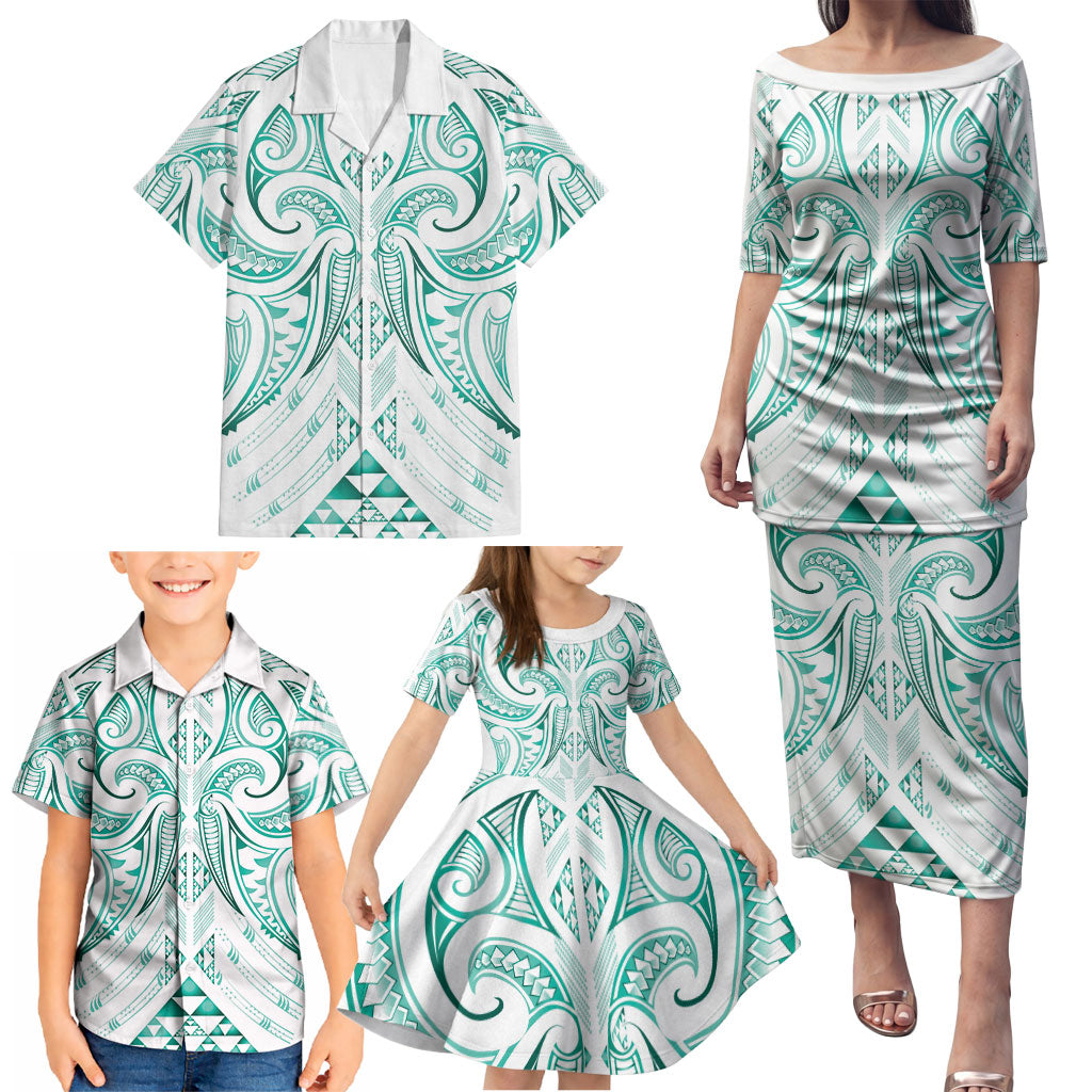 Maori Rugby Custom Ngaru Mangopare Family Matching Puletasi and Hawaiian Shirt Karikiorangi Taniwha Motif