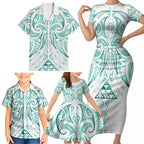 Maori Rugby Custom Ngaru Mangopare Family Matching Short Sleeve Bodycon Dress and Hawaiian Shirt Karikiorangi Taniwha Motif