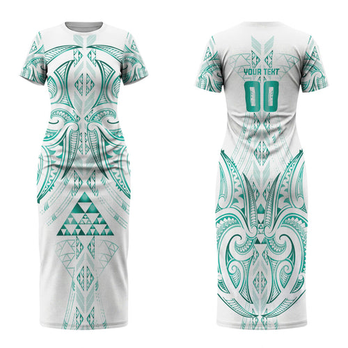 Maori Rugby Custom Ngaru Mangopare Family Matching Short Sleeve Bodycon Dress and Hawaiian Shirt Karikiorangi Taniwha Motif