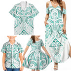 Maori Rugby Custom Ngaru Mangopare Family Matching Summer Maxi Dress and Hawaiian Shirt Karikiorangi Taniwha Motif