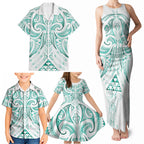 Maori Rugby Custom Ngaru Mangopare Family Matching Tank Maxi Dress and Hawaiian Shirt Karikiorangi Taniwha Motif