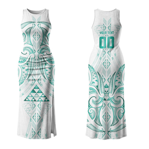 Maori Rugby Custom Ngaru Mangopare Family Matching Tank Maxi Dress and Hawaiian Shirt Karikiorangi Taniwha Motif