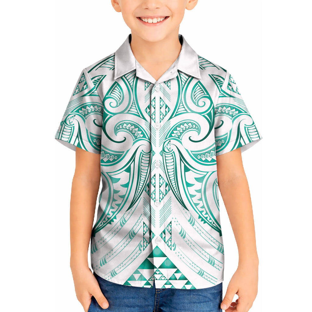 Maori Rugby Custom Ngaru Mangopare Kid Hawaiian Shirt Karikiorangi Taniwha Motif