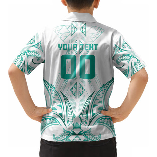 Maori Rugby Custom Ngaru Mangopare Kid Hawaiian Shirt Karikiorangi Taniwha Motif