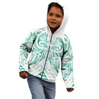 Maori Rugby Custom Ngaru Mangopare Kid Hoodie Karikiorangi Taniwha Motif