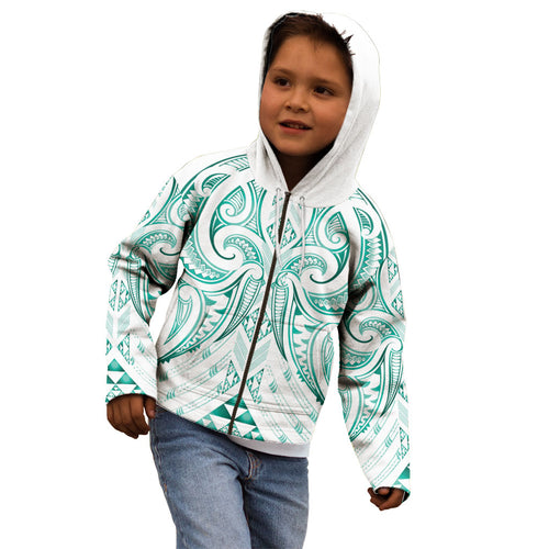 Maori Rugby Custom Ngaru Mangopare Kid Hoodie Karikiorangi Taniwha Motif
