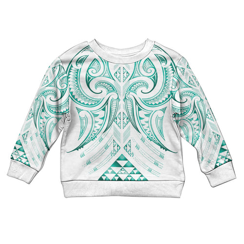 Maori Rugby Custom Ngaru Mangopare Kid Ugly Christmas Sweater Karikiorangi Taniwha Motif