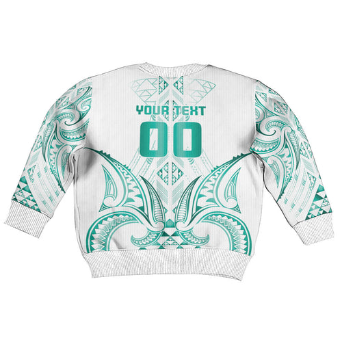 Maori Rugby Custom Ngaru Mangopare Kid Ugly Christmas Sweater Karikiorangi Taniwha Motif