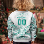 Maori Rugby Custom Ngaru Mangopare Kid Ugly Christmas Sweater Karikiorangi Taniwha Motif