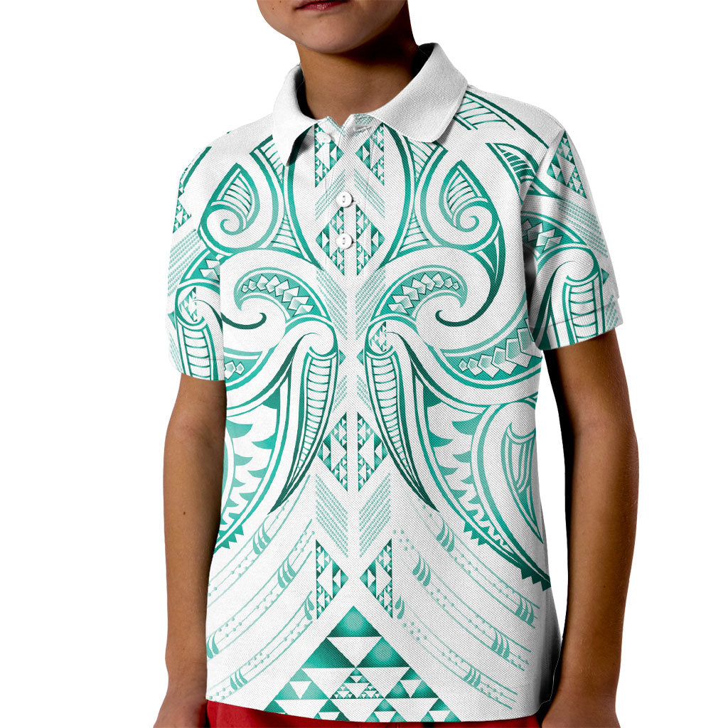 Maori Rugby Custom Ngaru Mangopare Kid Polo Shirt Karikiorangi Taniwha Motif