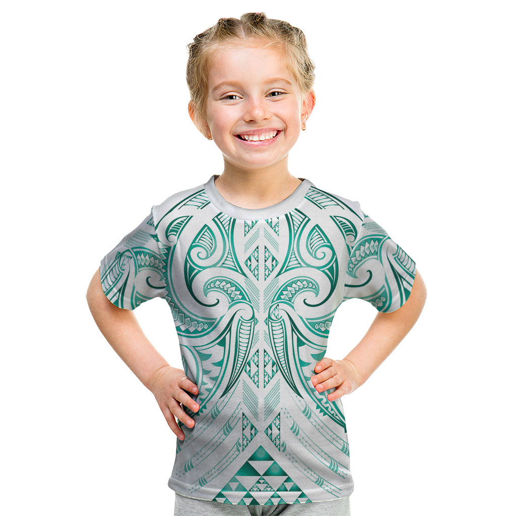 Maori Rugby Custom Ngaru Mangopare Kid T Shirt Karikiorangi Taniwha Motif