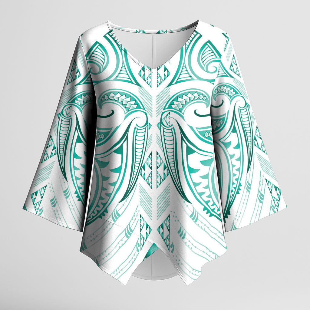 Maori Rugby Custom Ngaru Mangopare Kimono Sleeve Blouse Karikiorangi Taniwha Motif