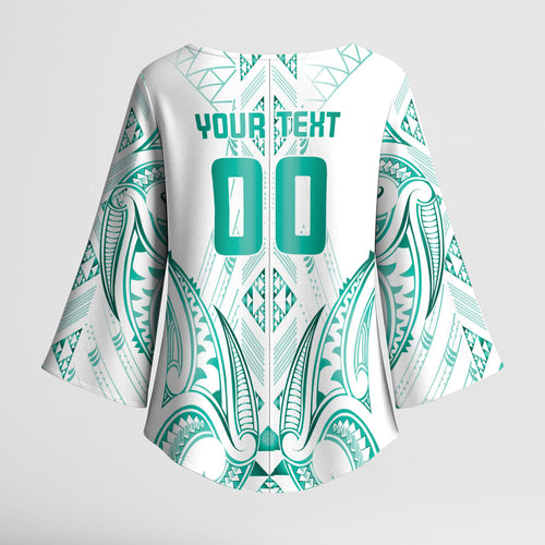 Maori Rugby Custom Ngaru Mangopare Kimono Sleeve Blouse Karikiorangi Taniwha Motif