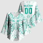 Maori Rugby Custom Ngaru Mangopare Kimono Sleeve Blouse Karikiorangi Taniwha Motif