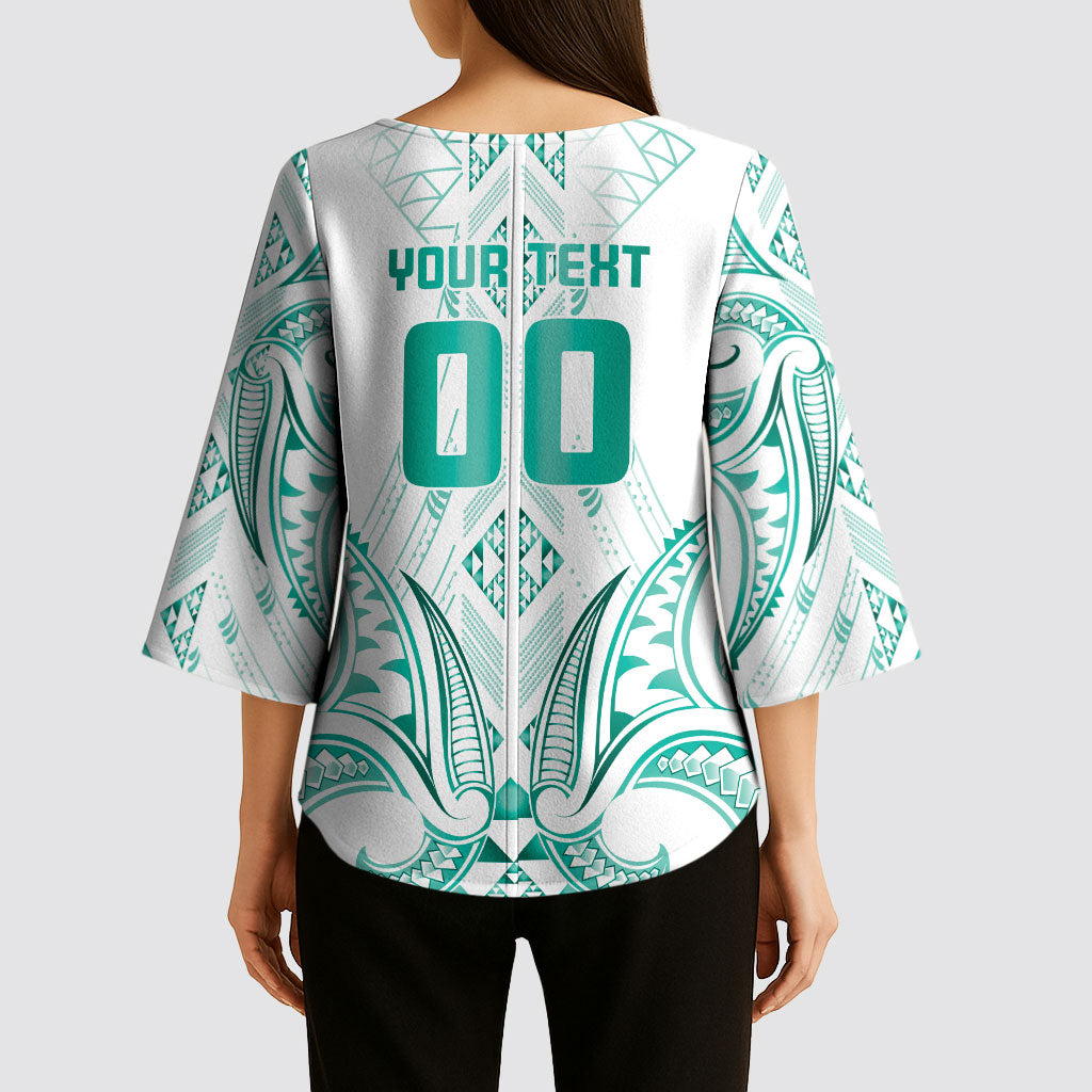 Maori Rugby Custom Ngaru Mangopare Kimono Sleeve Blouse Karikiorangi Taniwha Motif