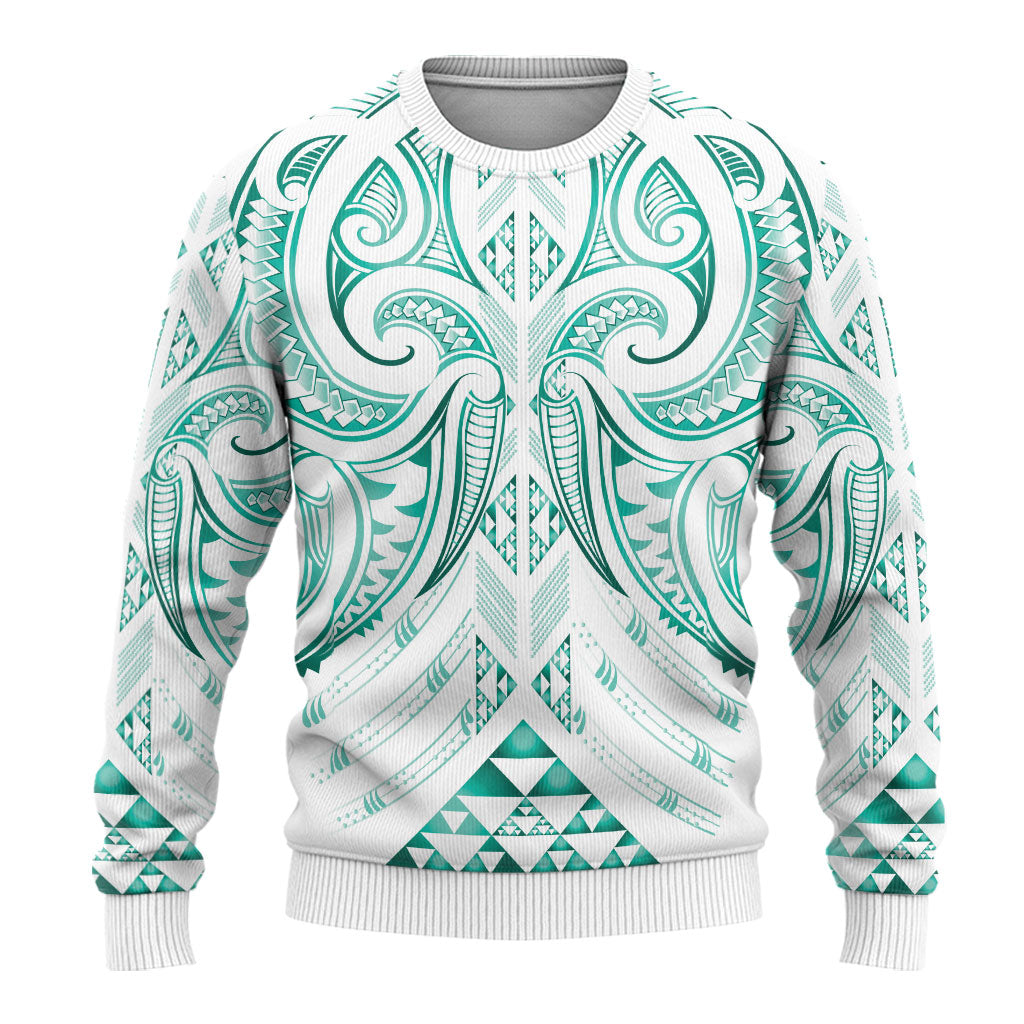 Maori Rugby Custom Ngaru Mangopare Ugly Christmas Sweater Karikiorangi Taniwha Motif