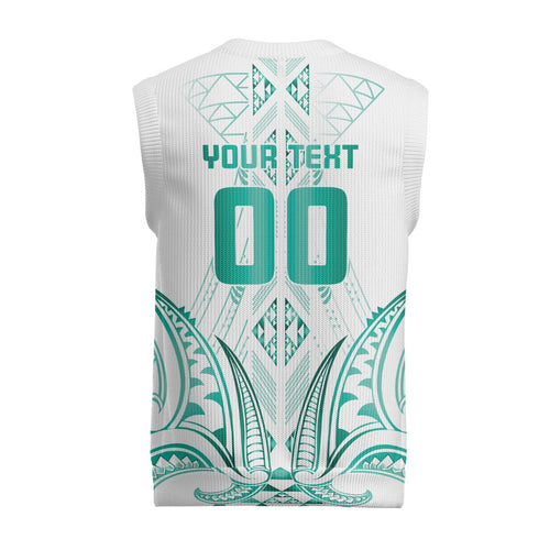 Maori Rugby Custom Ngaru Mangopare Christmas Knitted V-Neck Vest Karikiorangi Taniwha Motif