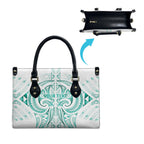 Maori Rugby Custom Ngaru Mangopare Leather Bag Karikiorangi Taniwha Motif